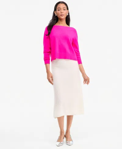 Charter Club Women's 100% Cashmere Long Sleeve Boatneck Sweater, Macy's Exclusive In Pink