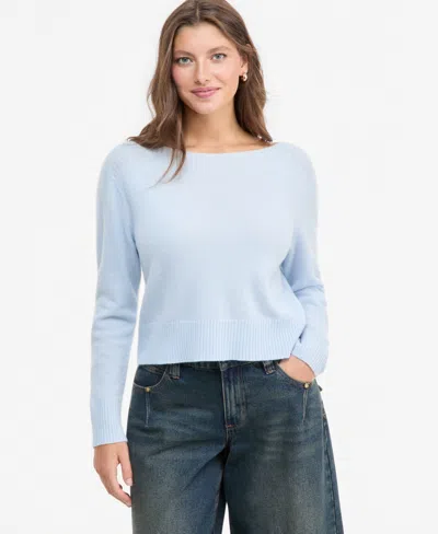 Charter Club Women's 100% Cashmere Long Sleeve Boatneck Sweater, Macy's Exclusive In Blue