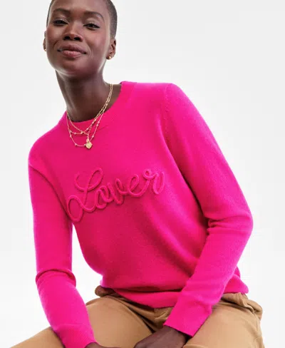 Charter Club Women's 100% Cashmere Love Embroidered Sweater, Macy's Exclusive In Multi