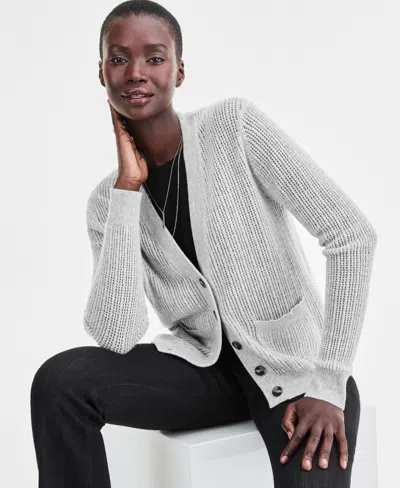 Charter Club Women's 100% Cashmere Pointelle Boyfriend Cardigan, Macy's Exclusive