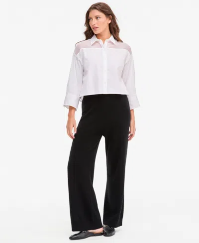 Charter Club Women's 100% Cashmere Pull-on Wide-leg Pants, Macy's Exclusive In Classic Black