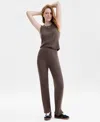 Charter Club Womens 100 Cashmere Ribbed Pull On Pants Pxs Xxl Macys Exclusive In Brown