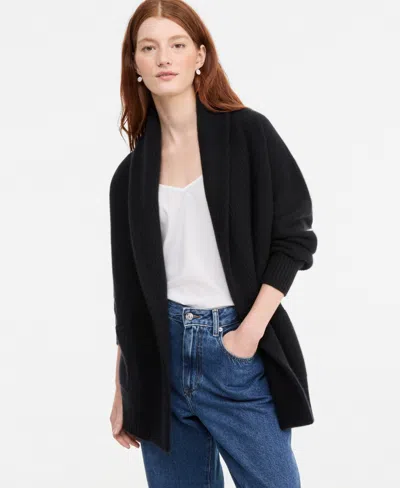 Charter Club Women's 100% Cashmere Shawl Collar Cardigan, Macy's Exclusive In Classic Black