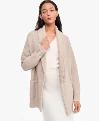 Charter Club Women's 100% Cashmere Shawl Collar Cardigan, Macy's Exclusive In Pearl Taupe Heather