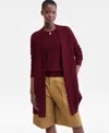 Charter Club Women's 100% Cashmere Split-hem Long Cardigan, Macy's Exclusive In Red