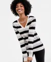 Charter Club Women's 100% Cashmere Striped V-neck Sweater, Macy's Exclusive In Multi