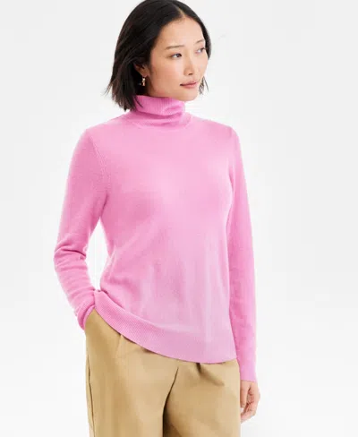 Charter Club Women's 100% Cashmere Turtleneck Sweater, Macy's Exclusive In Pink