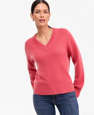 Charter Club Women's 100% Cashmere V-neck Relaxed Sweater, Macy's Exclusive In Pink