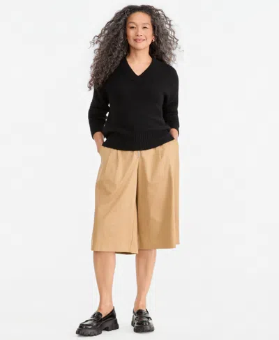 Charter Club Women's 100% Cashmere V-neck Relaxed Sweater, Macy's Exclusive In Black
