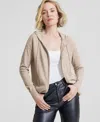 Charter Club Women's 100% Cashmere Zip Hoodie, Created For Macy's In Pearl Taupe Heather
