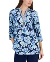 CHARTER CLUB WOMEN'S 100% LINEN MORNING BLOOM TUNIC, CREATED FOR MACY'S