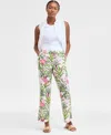 Charter Club Women's 100% Linen Pull-on Palm Pants, Exclusively At Macy's In Palm Beach