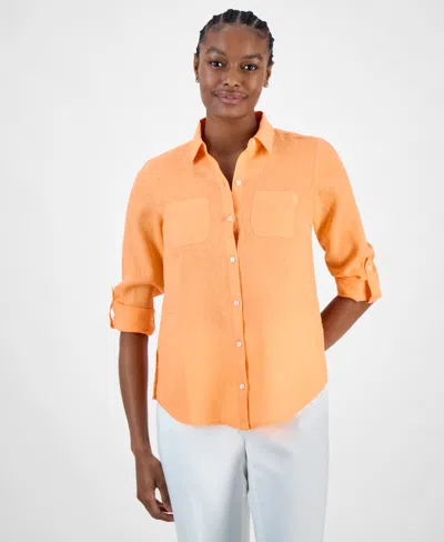 Charter Club Women's 100% Linen Shirt, Created For Macy's