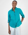 CHARTER CLUB WOMEN'S 100% LINEN SHIRT, CREATED FOR MACY'S