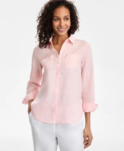 Charter Club Women's 100% Linen Shirt, Created For Macy's
