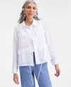 Charter Club Women's 100% Linen Woven Utility Jacket, Macy's Exclusive In White