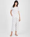 CHARTER CLUB WOMEN'S 2-PC. COTTON CROPPED PAJAMAS SET, CREATED FOR MACY'S