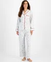 Charter Club Petite Women's Long-sleeve Cotton Flannel Packaged Pajama Set, Created For Macy's In Delicate Cardinal