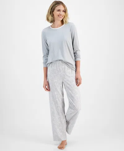 Charter Club Women's 2-pc. Long-sleeve Pajamas Set, Created For Macy's In Animal Garden