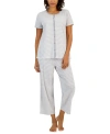 CHARTER CLUB WOMEN'S 2-PC. COTTON PRINTED CROPPED PAJAMAS SET, CREATED FOR MACY'S