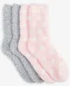 Charter Club Women's 2-pk. Fuzzy Butter Socks, Created For Macy's In Gray