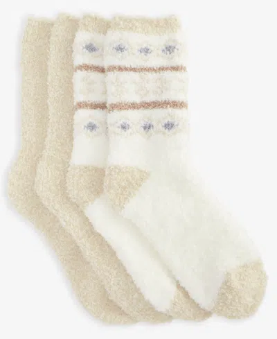 Charter Club Women's 2-pk. Fuzzy Butter Socks, Created For Macy's In Neutral