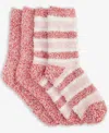 Charter Club Women's 2-pk. Fuzzy Butter Socks, Created For Macy's In Pink