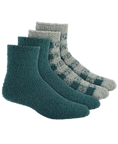 Charter Club Women's 2-pk. Fuzzy Butter Socks, Created For Macy's In Buffalo Check Ponderosa Pine
