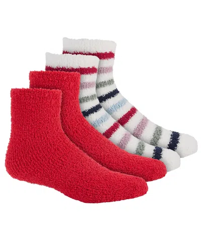 Charter Club Women's 2-pk. Holiday Fuzzy Butter Socks, Created For Macy's In Multi Stripe