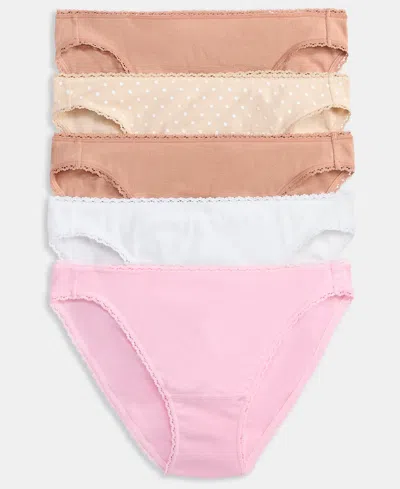 Charter Club Women's 5-pc. Cotton Ribbed Bikini Underwear 10021574200, Macy's Exclusive In Multi