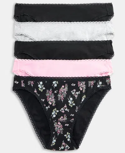 Charter Club Women's 5-pc. Cotton Ribbed Bikini Underwear 10021574200, Macy's Exclusive In Multi