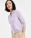 Charter Club Women's Brushed 100% Cashmere Collared Sweater, Macy's Exclusive In Purple