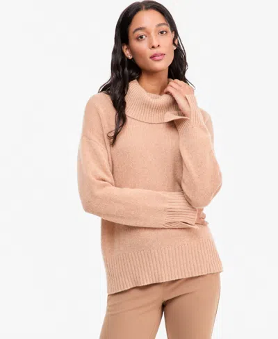 Charter Club Women's Cashmere Relaxed Turtleneck Sweater, Macy's Exclusive In Brown