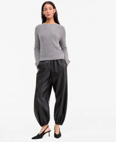 Charter Club Women's Cashmere Shaker Stitch Crewneck Sweater, Macy's Exclusive In Black