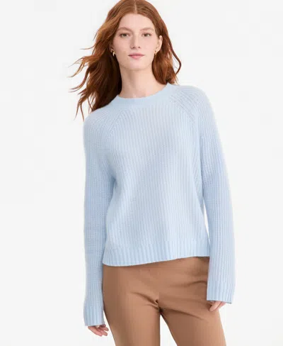 Charter Club Women's Cashmere Shaker Stitch Crewneck Sweater, Macy's Exclusive In Blue