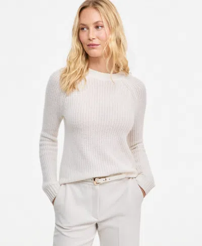 Charter Club Women's Cashmere Shaker Stitch Crewneck Sweater, Macy's Exclusive In White