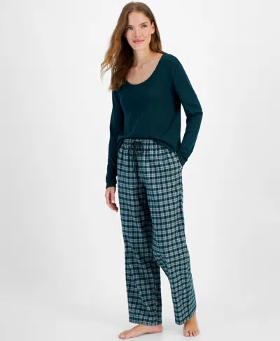 Charter Club Women's Cotton Flannel Plaid Pajama Pants, Created For Macy's In Cozy Plaid