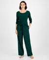 Charter Club Women's Cotton Flannel Plaid Pajama Pants, Created For Macy's In Green