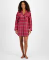 Charter Club Women's Cotton Flannel Sleepshirt, Created For Macy's In Merry Plaid