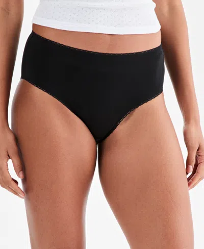 Charter Club Women's Cotton Jersey Brief Underwear, Macy's Exclusive In Black