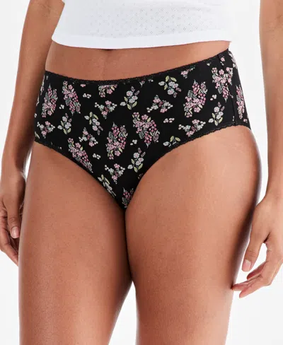 Charter Club Women's Cotton Jersey Brief Underwear, Macy's Exclusive In Black