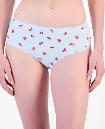 Charter Club Women's Cotton Jersey Brief Underwear, Macy's Exclusive In Ditsy Diamond Blue