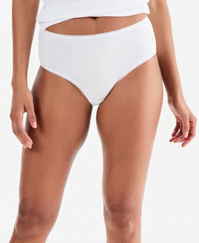 Charter Club Women's Cotton Jersey Brief Underwear, Macy's Exclusive In White