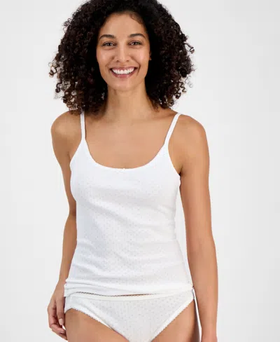 Charter Club Women's Cotton Pointelle Sleep Tank Top, Macy's Exclusive In White