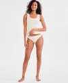 Charter Club Women's Cotton Pointelle Tank Top, Created For Macy's In Lemon Icy