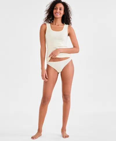 Charter Club Women's Cotton Pointelle Tank Top, Created For Macy's In Lemon Icy