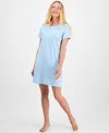 Charter Club Women's Cotton Printed Henley Sleepshirt, Created For Macy's