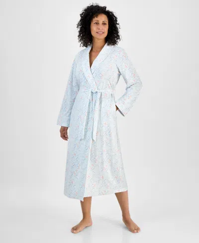 Charter Club Women's Cotton Printed Mother's Day Robe, Exclusively At Macy's In Blue