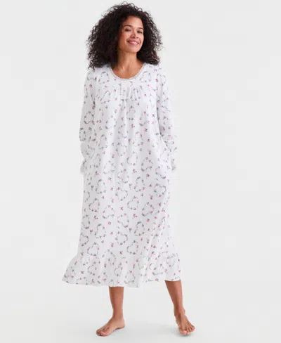 Charter Club Women's Cotton Printed Nightgown, Exclusively At Macy's In White