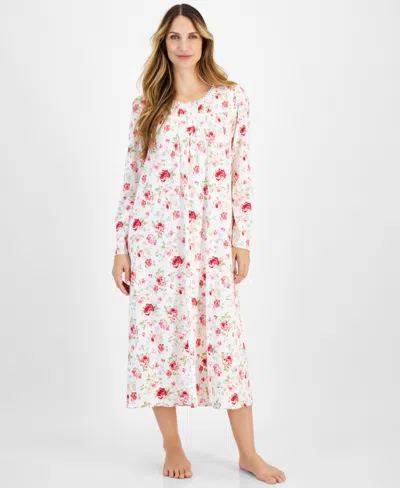 Charter Club Women's Cotton Printed Nightgown, Exclusively At Macy's In Roses Pink
